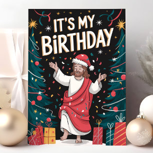 Het is mijn verjaardag Jezus Funny Christmas Feestdagen Kaart