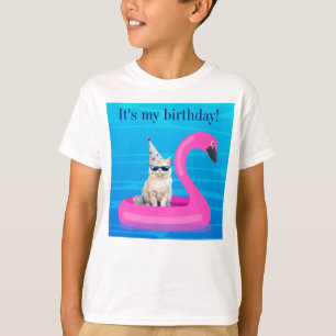 Het is mijn verjaardag kat vlotter t-shirt