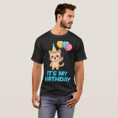 Het is mijn verjaardag Kawaii Kat T-shirt (Voorkant volledig)