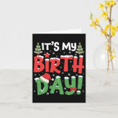 Het is mijn verjaardag Kerst Grappig Bday Xmas Kin Kaart (Gele Bloem)