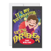 Het is mijn verjaardag - Laten we feesten! uitnodi