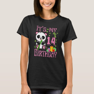 Het is mijn verjaardag meisje Panda 14 jaar oud me T-shirt