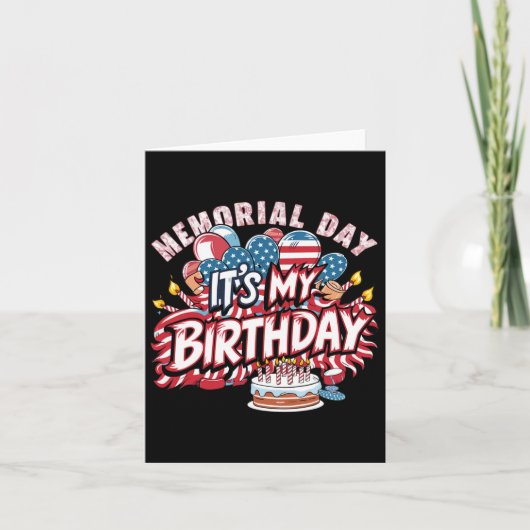 Het is mijn verjaardag Memorial Day Cool Retro Fun Kaart (Voorkant)