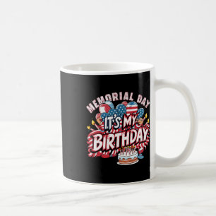 Het is mijn verjaardag Memorial Day Cool Retro Fun Koffiemok