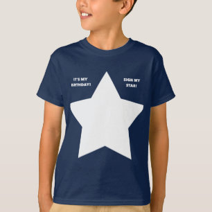 Het is mijn verjaardag! Onderteken mijn ster! Hand T-shirt