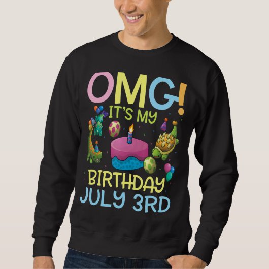 Het is mijn verjaardag op 3 juli... trui (Voorkant)