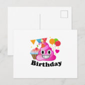 Het is mijn verjaardag poep emoji kinder jongensfe briefkaart (Voorkant / Achterkant)
