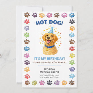 Het is mijn verjaardag, Puppy feestje! Kaart
