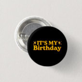 Het is mijn verjaardag Retro Ronde Button 3,2 Cm (Voorkant /achterkant)