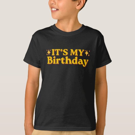 Het is mijn verjaardag Retro T-shirt (Voorkant)