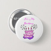 Het is mijn verjaardag ronde button 5,7 cm (Voorkant /achterkant)