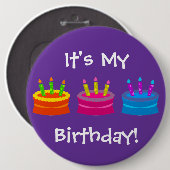 Het is mijn verjaardag ronde button 6,0 cm (Voorkant /achterkant)