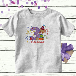 Het is mijn verjaardag Schattige Beer Leeftijd 3 Kinder Shirts