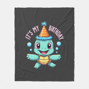 Het is mijn verjaardag Schattige zeeschildpad Ocea Fleece Deken