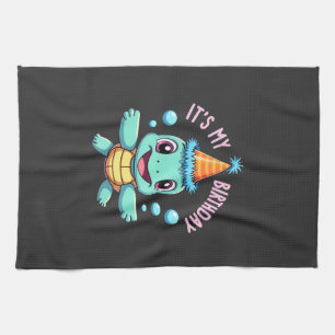 Het is mijn verjaardag Schattige zeeschildpad Ocea Theedoek