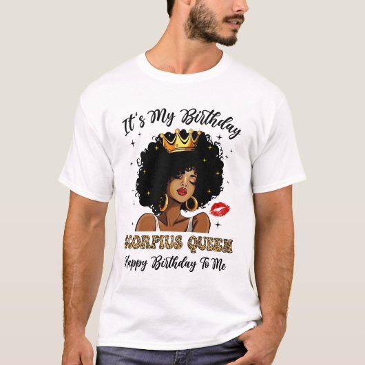 Het is mijn verjaardag Schorpioen Koningin Afro-Am T-shirt (Voorkant)