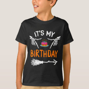 Het is mijn verjaardag Skelet Fijne Halloween Verj T-shirt