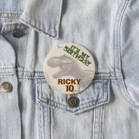 Het is mijn verjaardag T-rex dinosaurus Ronde Button 7,6 Cm (In situ)