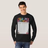 Het is mijn verjaardagsbord Mijn Shirt Mannen LS (Voorkant volledig)