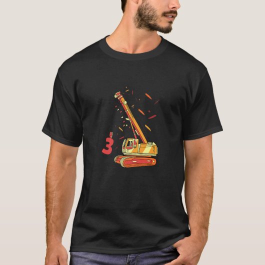 Het is mijn verjaardagsBulldozer 1 T-shirt (Voorkant)