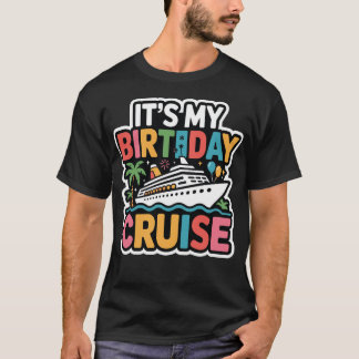 Het Is Mijn Verjaardagscruise Retro Zonsondergang T-shirt