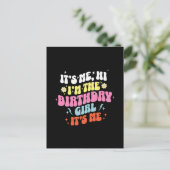 Het is mijn verjaardagsfeest meisjes briefkaart (Staand voorkant)