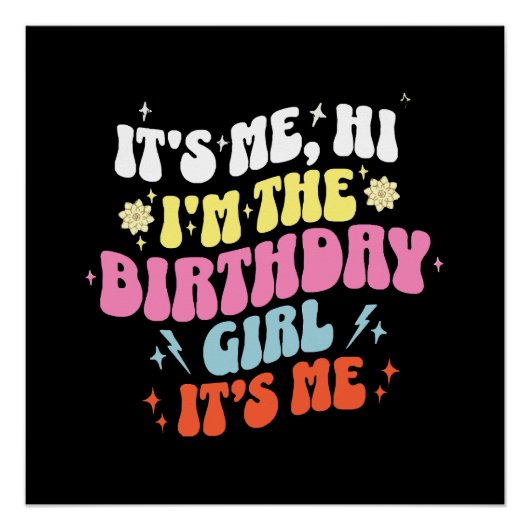 Het is mijn verjaardagsfeest meisjes perfect poster (Voorkant)