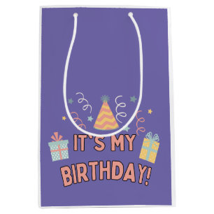 Het is mijn verjaardagsfeest pet cadeau vieren medium cadeauzakje