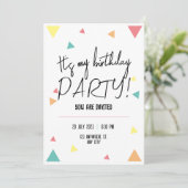 Het is mijn verjaardagsfeestje! gepersonaliseerd kaart (Staand voorkant)