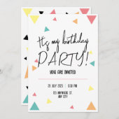Het is mijn verjaardagsfeestje! gepersonaliseerd kaart (Voorkant / Achterkant)