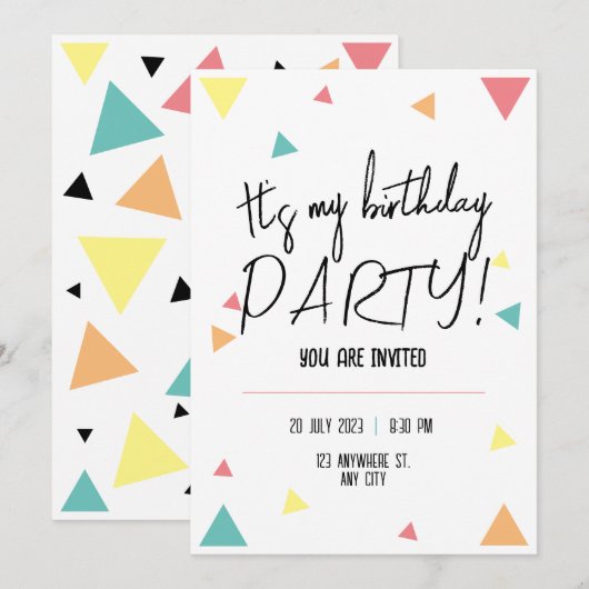 Het is mijn verjaardagsfeestje! gepersonaliseerd kaart (Voorkant / Achterkant)