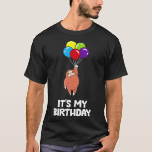 Het is mijn verjaardagsfeestje Schattige Sloth T-shirt