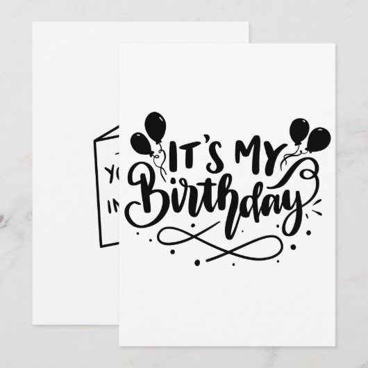 Het is mijn verjaardagsscript - grillige ballon kaart (Voorkant / Achterkant)