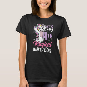 Het is mijn vierde magische verjaardag Unicorn 4 j T-shirt
