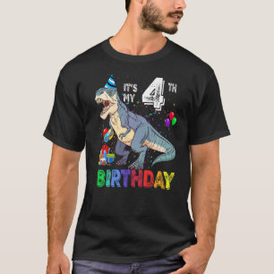 Het is mijn vierde verjaardag, 4 jaar Dinosaur Rex T-shirt