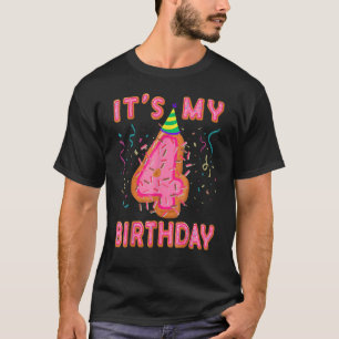 Het is mijn vierde verjaardag Doughnut Happy 4 jaa T-shirt