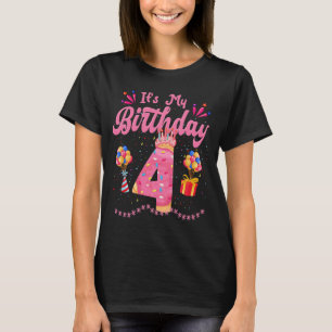Het is mijn vierde verjaardag Doughnut Happy 4 jaa T-shirt