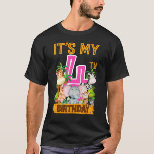 Het is mijn vierde verjaardag Safari Oerwoud Zoo B T-shirt