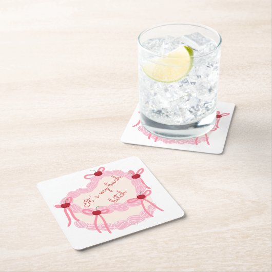 Het is mijn vrijgezellenfeest | Coquette Cake Brui Kartonnen Onderzetters (Insitu)