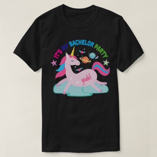 het is mijn vrijgezellenfeest Cute Unicorn 1 T-shirt (Design voorkant)