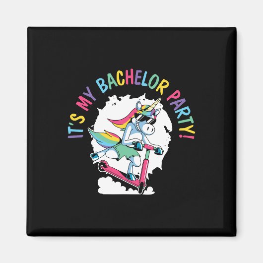 Het is mijn vrijgezellenfeest Eenhoorn Bruidegom H Magneet (Voorkant)