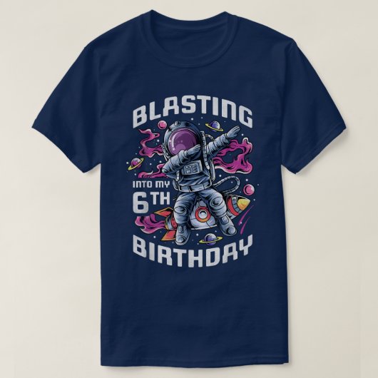 Het is mijn zesde verjaardag, 6 jaar oude Astronau T-shirt (Design voorkant)