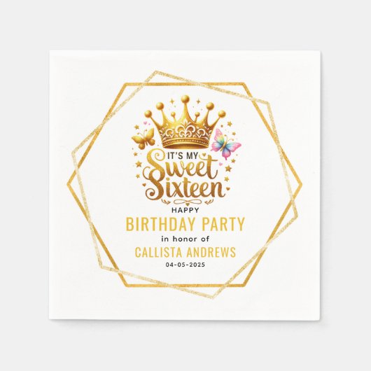 Het is mijn zestiende verjaardag servet (Voorkant)