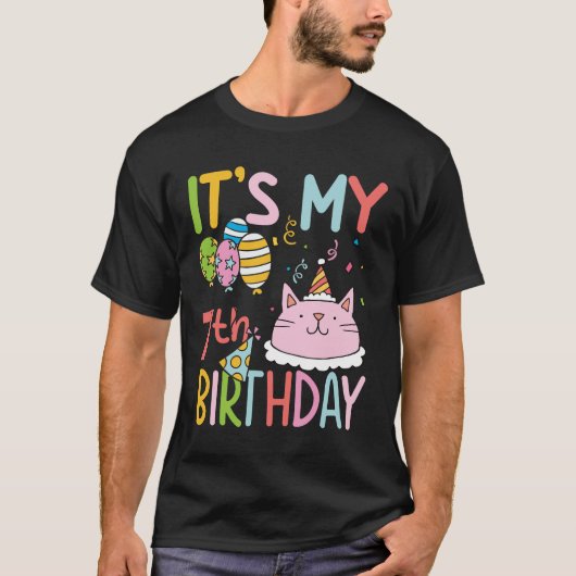 Het is mijn zevende verjaardag - Kat T-shirt (Voorkant)