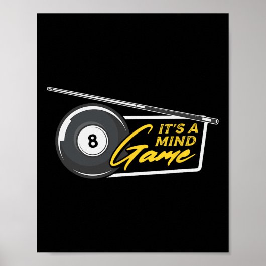 Het is Mind Game Pool Snooker biljartspeler Poster (Voorkant)