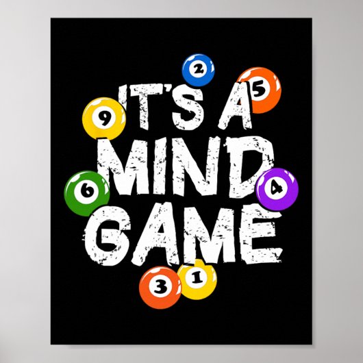 Het is Mind Game Snooker Pool biljartspeler Poster (Voorkant)