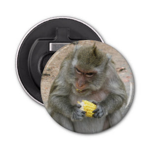 Het is Mine! .. Wild Thai Macaque Monkey Button Flesopener