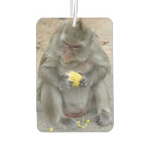 Het is Mine! .. Wild Thai Macaque Monkey Luchtverfrisser (Achterkant)