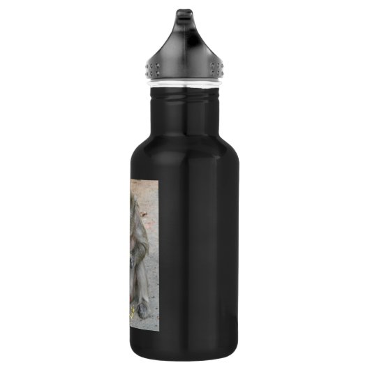 Het is Mine! .. Wild Thai Macaque Monkey Waterfles (Rechts)