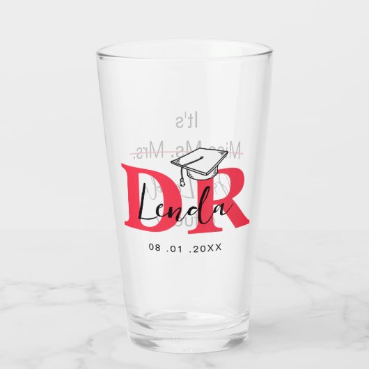 Het is Miss Mrs Dr. Eigenlijk Phd Afstuderen. Glas (Achterkant)